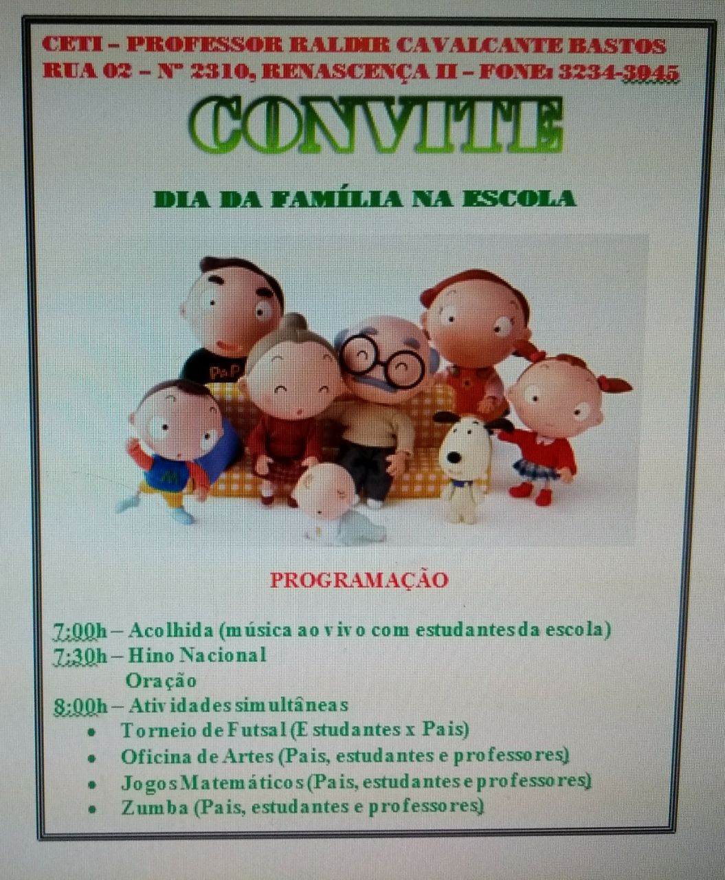 Dia da Família na Escola terá vasta programação amanhã (24)